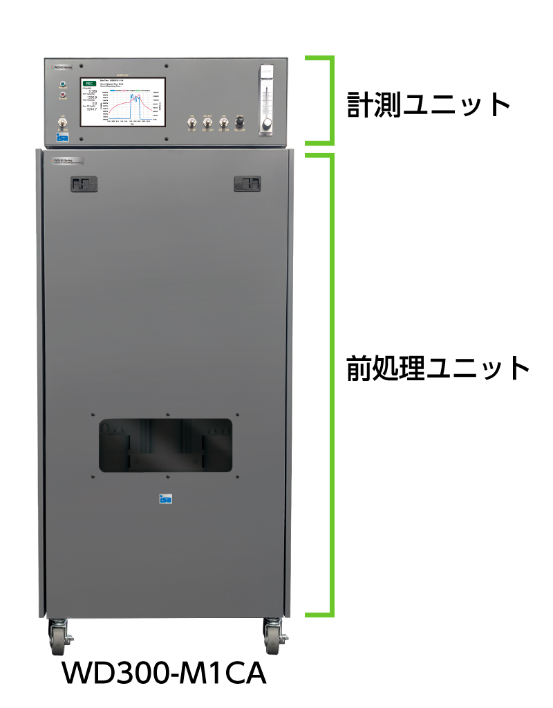 WD300-M1CA(上部:計測ユニット、下部:前処理ユニット)